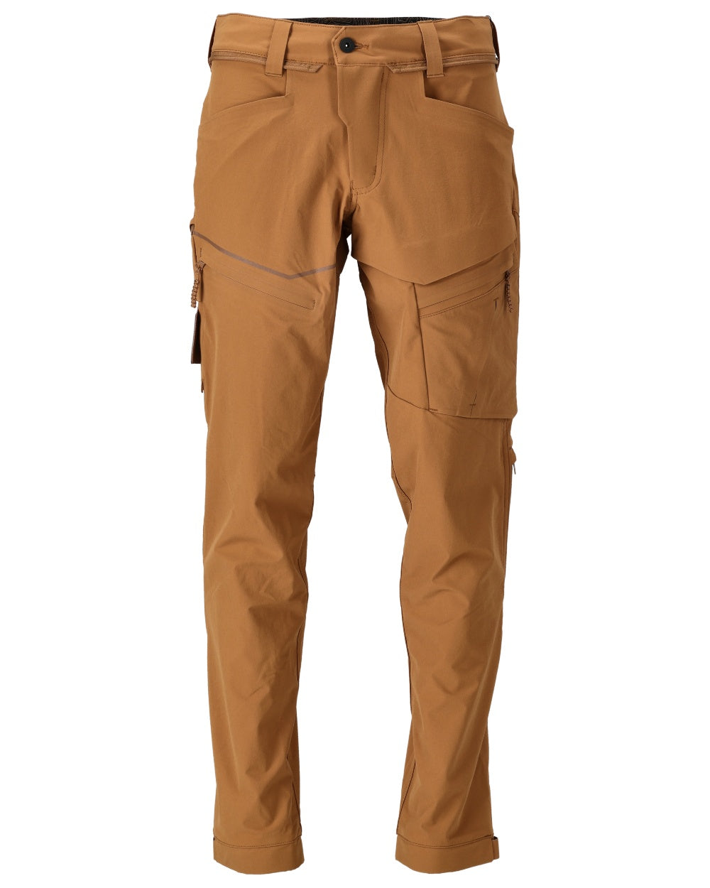 Nut Brown Coloured Mascot Workwear Mens Customized Lightweight Functional Trousers on white background