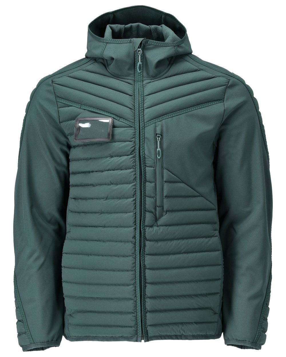 Forest Green Coloured Mascot Workwear Mens Customized Lightweight Jacket With Hood on white background