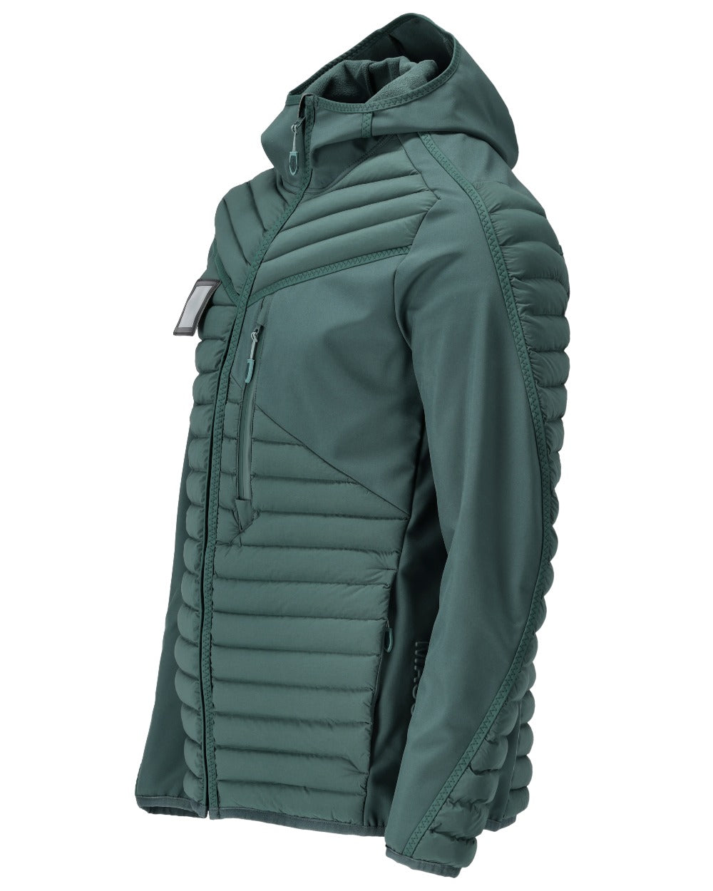 Forest Green Coloured Mascot Workwear Mens Customized Lightweight Jacket With Hood on white background