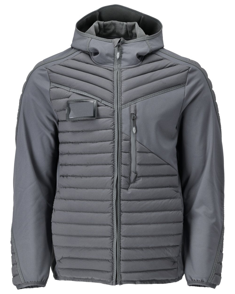 Stone Grey Coloured Mascot Workwear Mens Customized Lightweight Jacket With Hood on white background