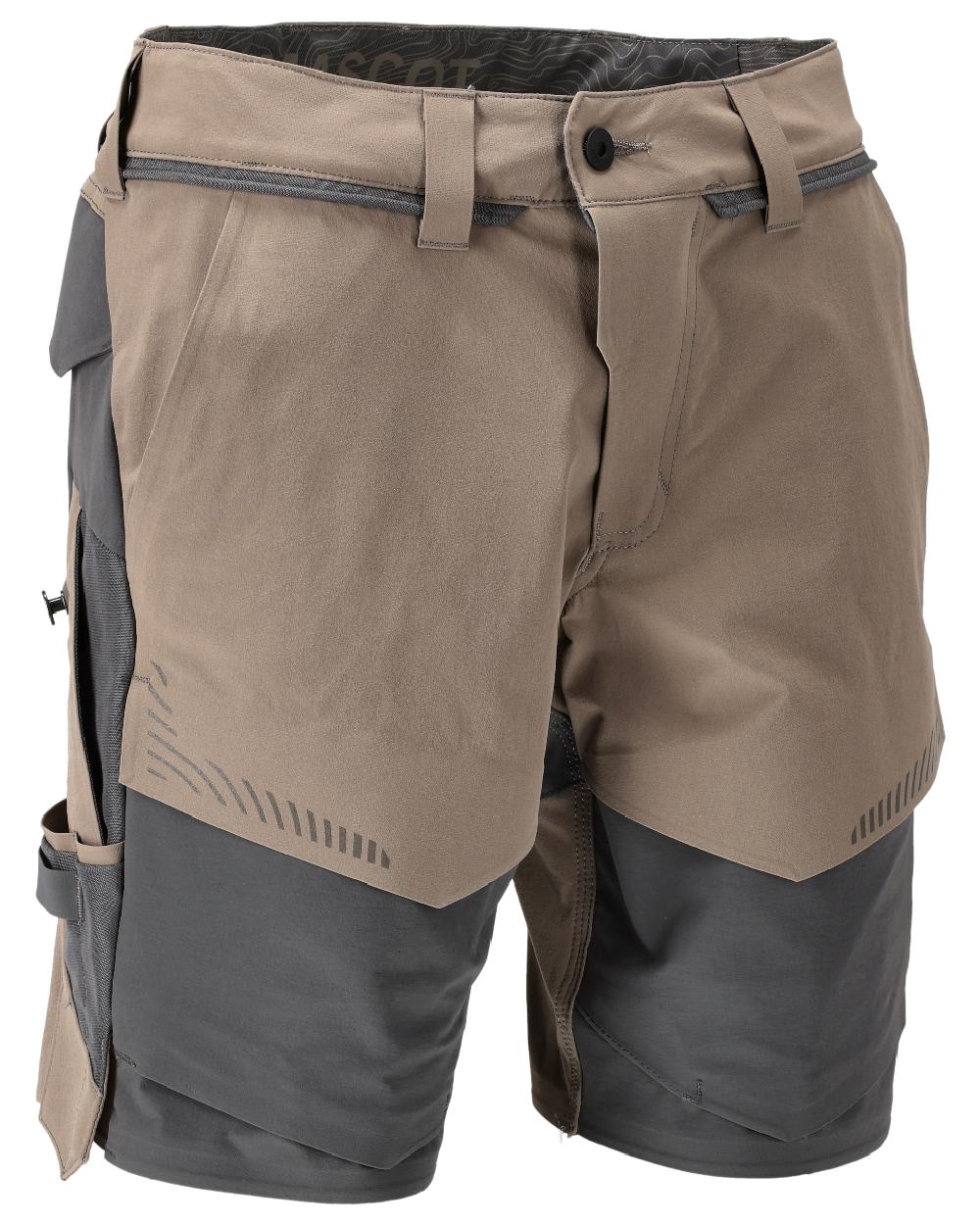 Dark Sand Stone Grey Coloured Mascot Workwear Mens Customized Lightweight Shorts on white background
