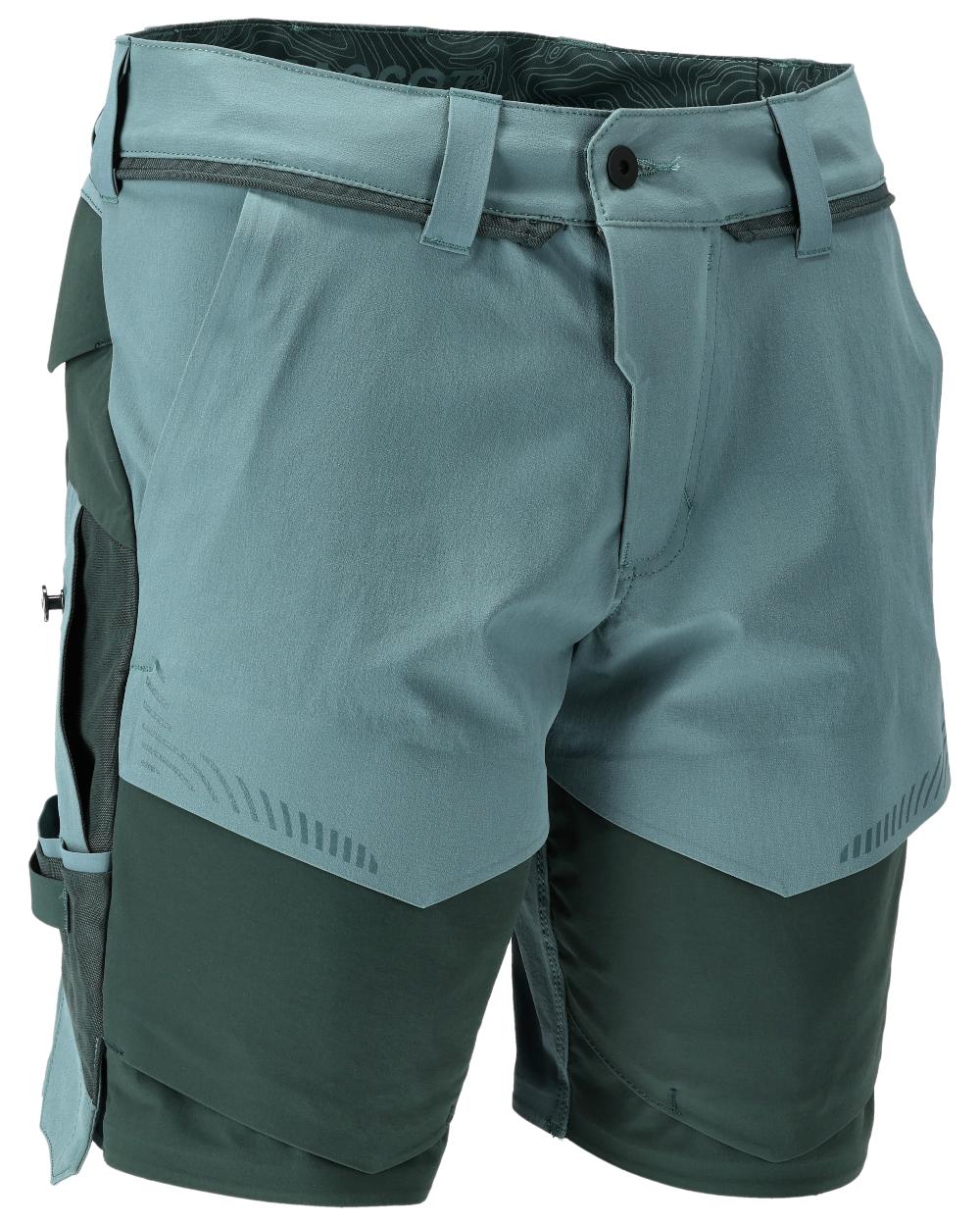 Light Forest Green Coloured Mascot Workwear Mens Customized Lightweight Shorts on white background