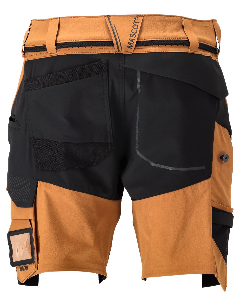 Nut Brown Black Coloured Mascot Workwear Mens Customized Lightweight Shorts on white background