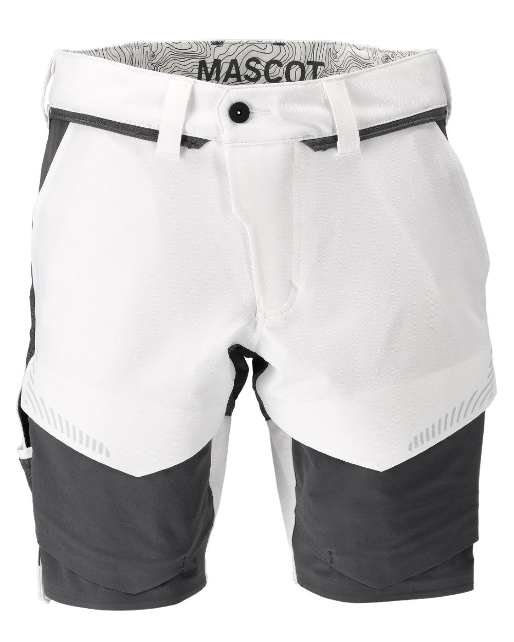 White Stone Grey Coloured Mascot Workwear Mens Customized Lightweight Shorts on white background