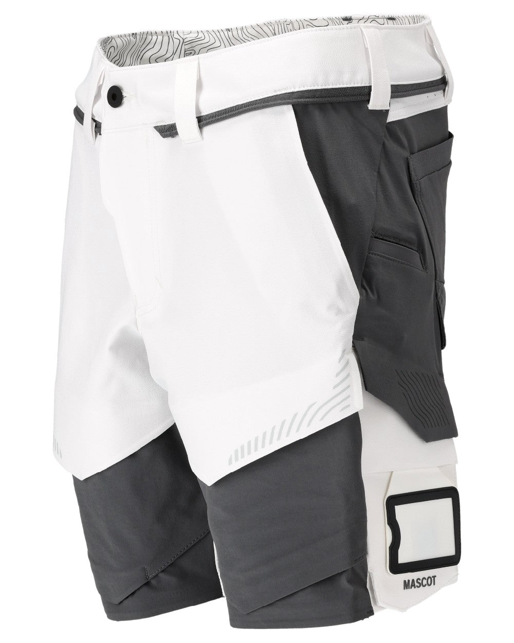 White Stone Grey Coloured Mascot Workwear Mens Customized Lightweight Shorts on white background