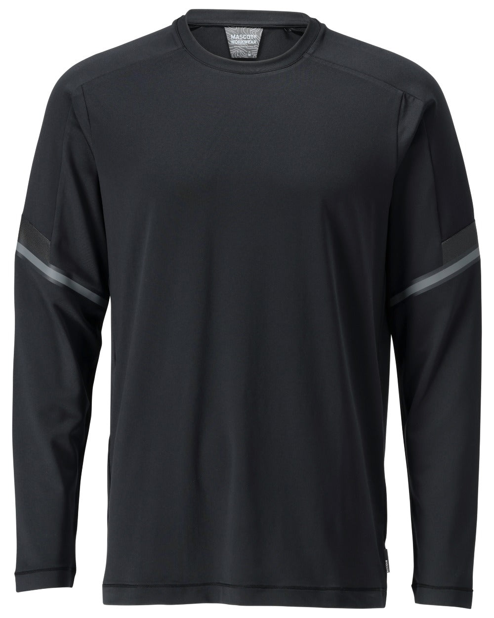 Black Coloured Mascot Workwear Mens Customized Long Sleeve T-Shirt on white background