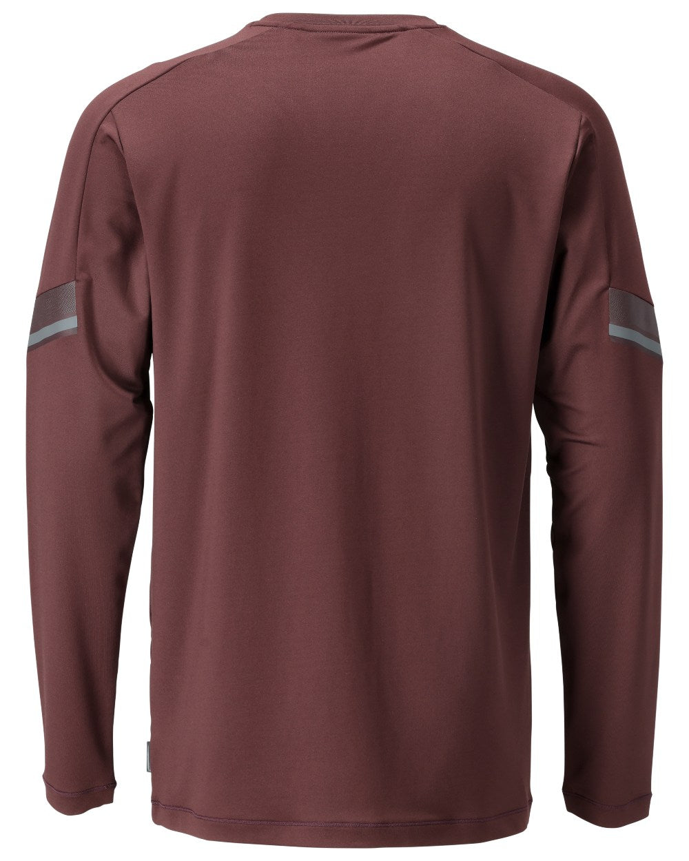 Bordeaux Coloured Mascot Workwear Mens Customized Long Sleeve T-Shirt on white background