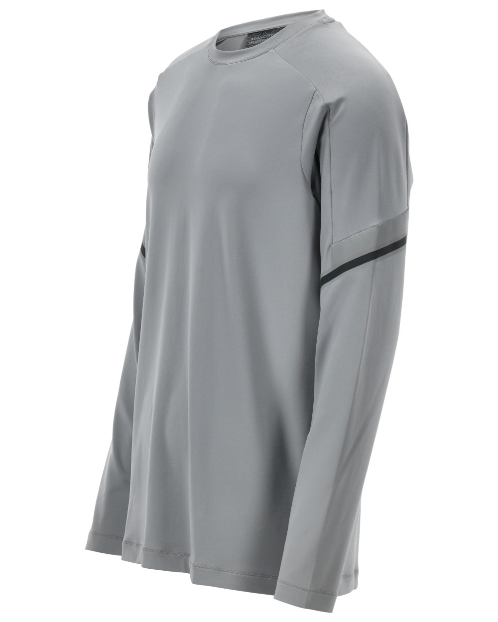 Silver Grey Coloured Mascot Workwear Mens Customized Long Sleeve T-Shirt on white background