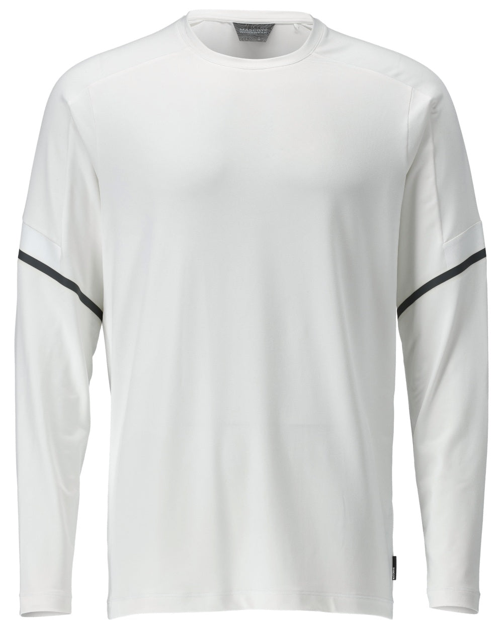 White Coloured Mascot Workwear Mens Customized Long Sleeve T-Shirt on white background