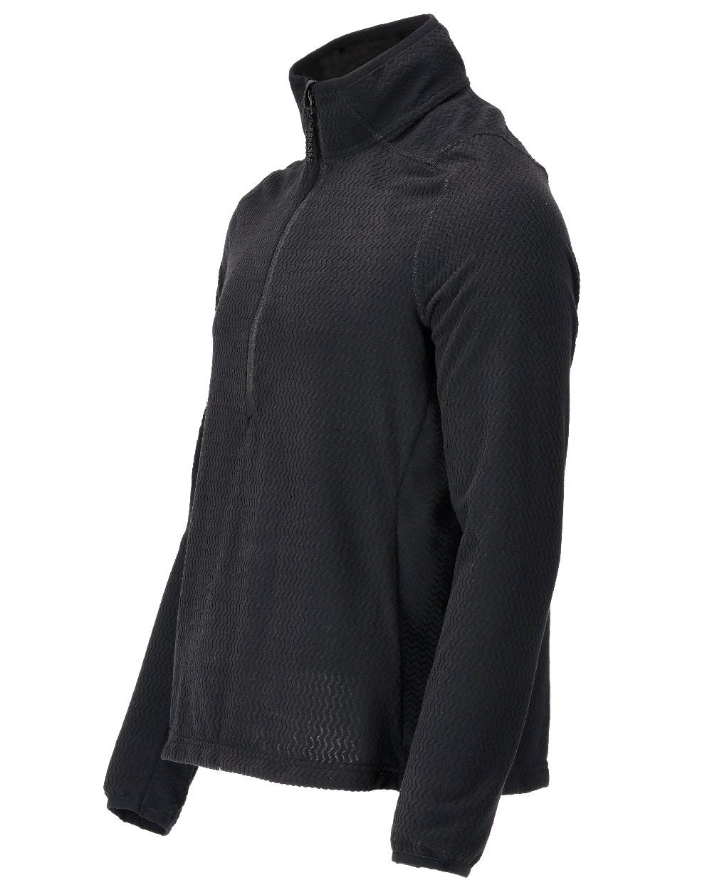 Black Coloured Mascot Workwear Mens Customized Microfleece Jumper With Half Zip on white background