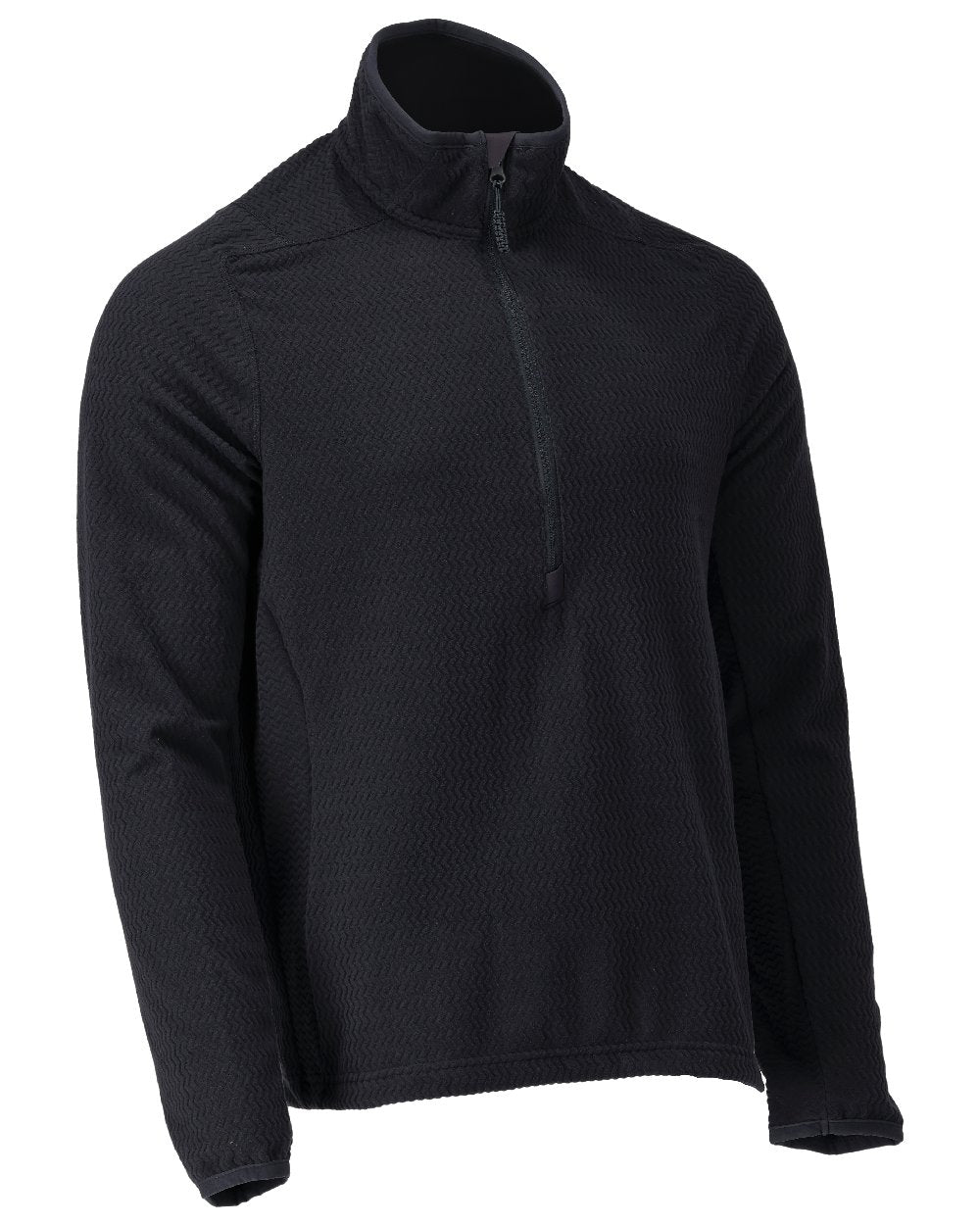 Dark Navy Coloured Mascot Workwear Mens Customized Microfleece Jumper With Half Zip on white background