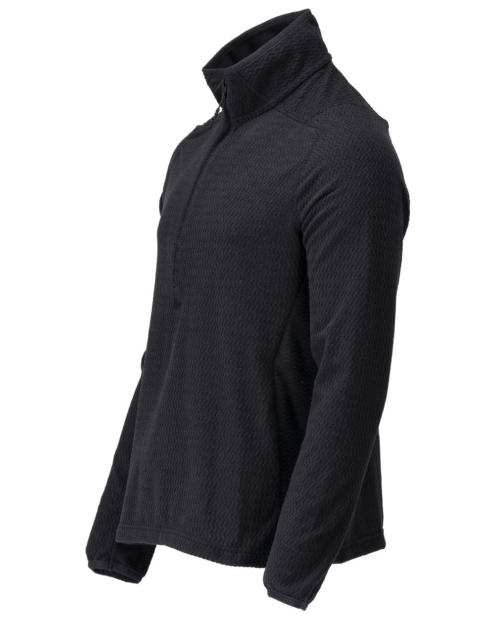 Dark Navy Coloured Mascot Workwear Mens Customized Microfleece Jumper With Half Zip on white background