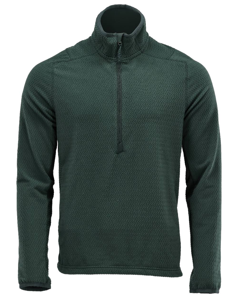 Forest Green Coloured Mascot Workwear Mens Customized Microfleece Jumper With Half Zip on white background