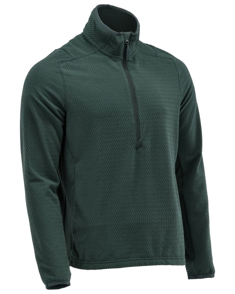 Forest Green Coloured Mascot Workwear Mens Customized Microfleece Jumper With Half Zip on white background