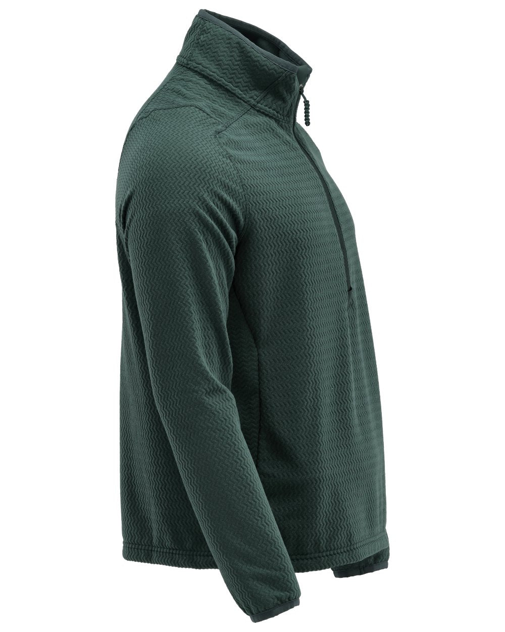 Forest Green Coloured Mascot Workwear Mens Customized Microfleece Jumper With Half Zip on white background