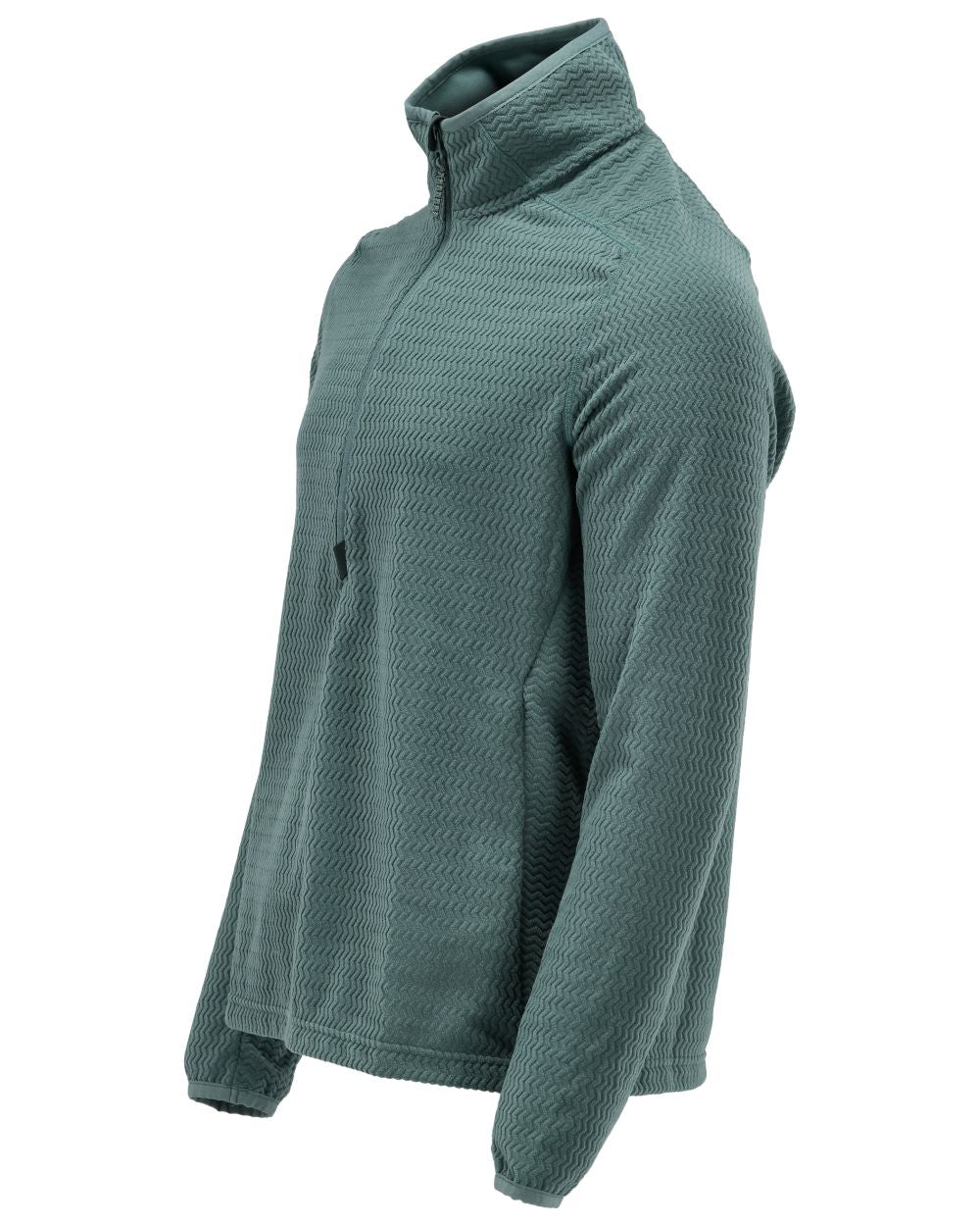 Light Forest Green Coloured Mascot Workwear Mens Customized Microfleece Jumper With Half Zip on white background