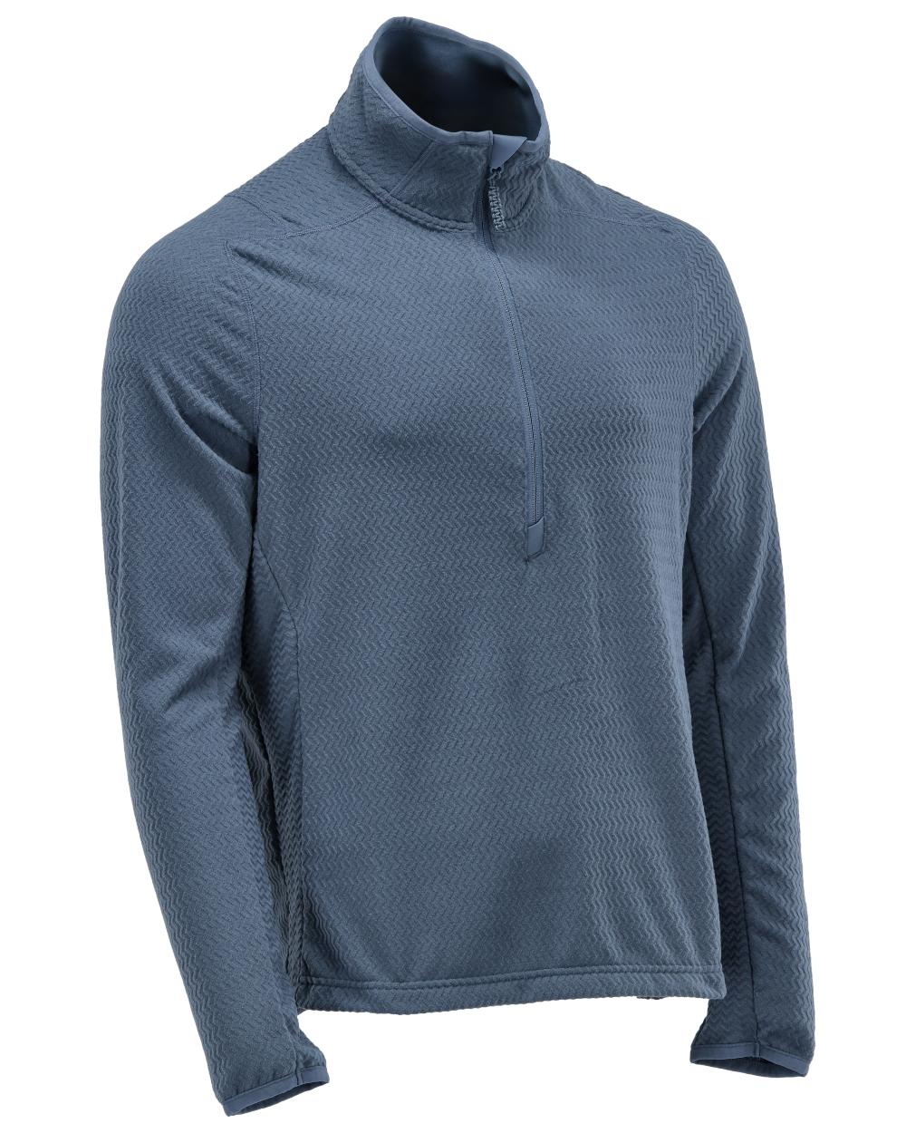 Stone Blue Coloured Mascot Workwear Mens Customized Microfleece Jumper With Half Zip on white background