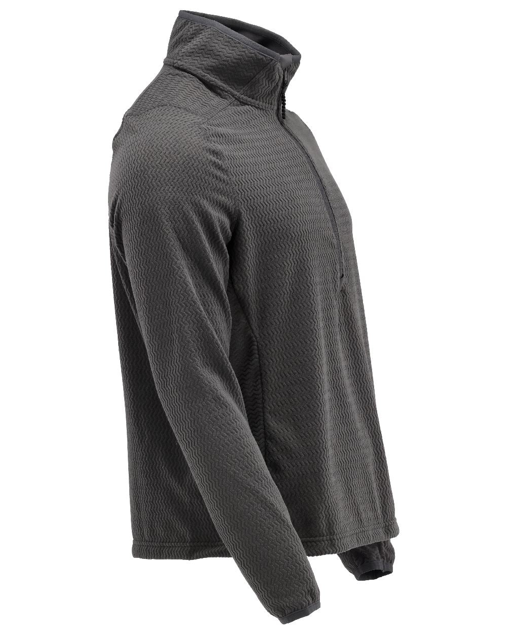 Stone Grey Coloured Mascot Workwear Mens Customized Microfleece Jumper With Half Zip on white background