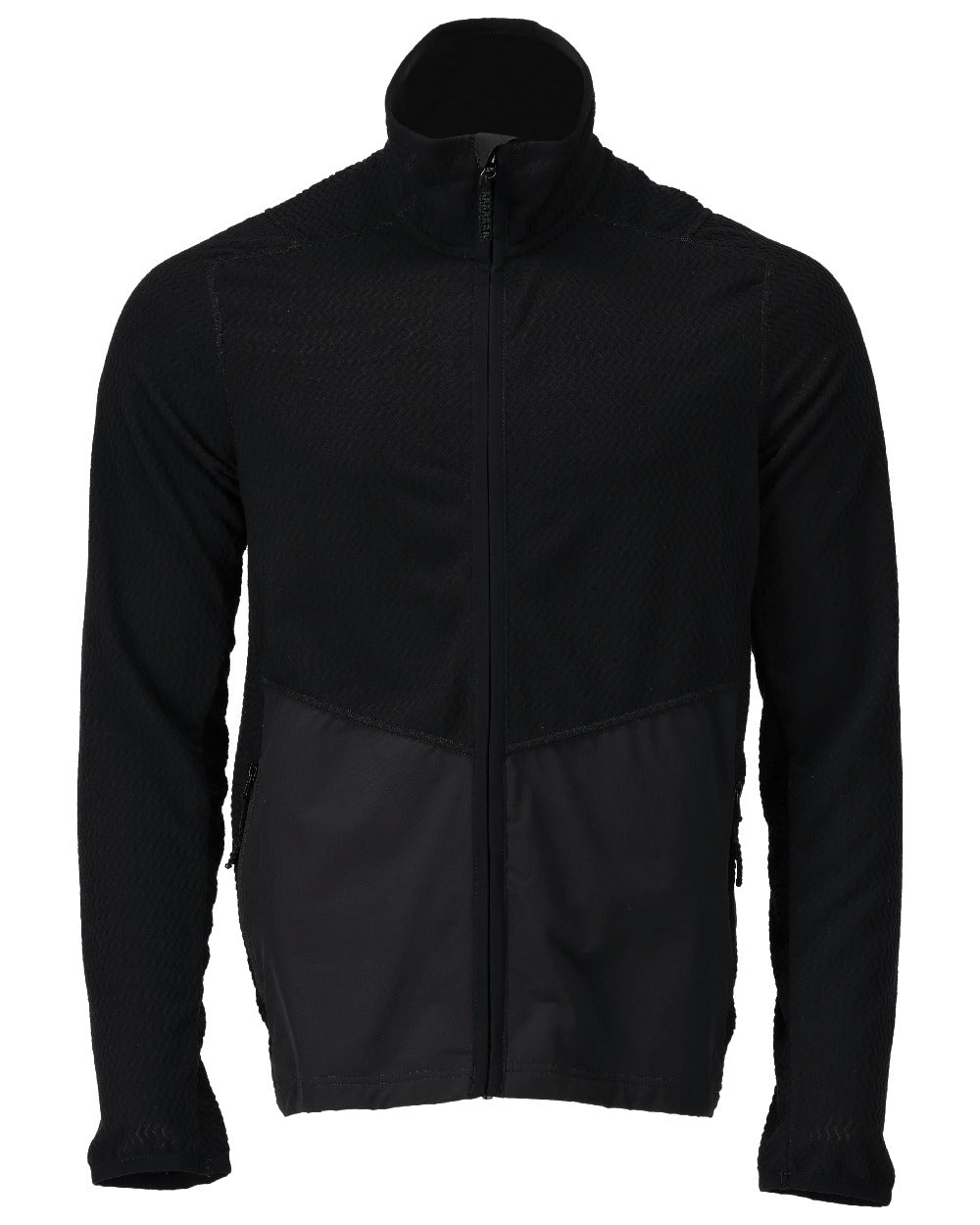 Black Coloured Mascot Workwear Mens Customized Microfleece Jumper With Zipper on white background