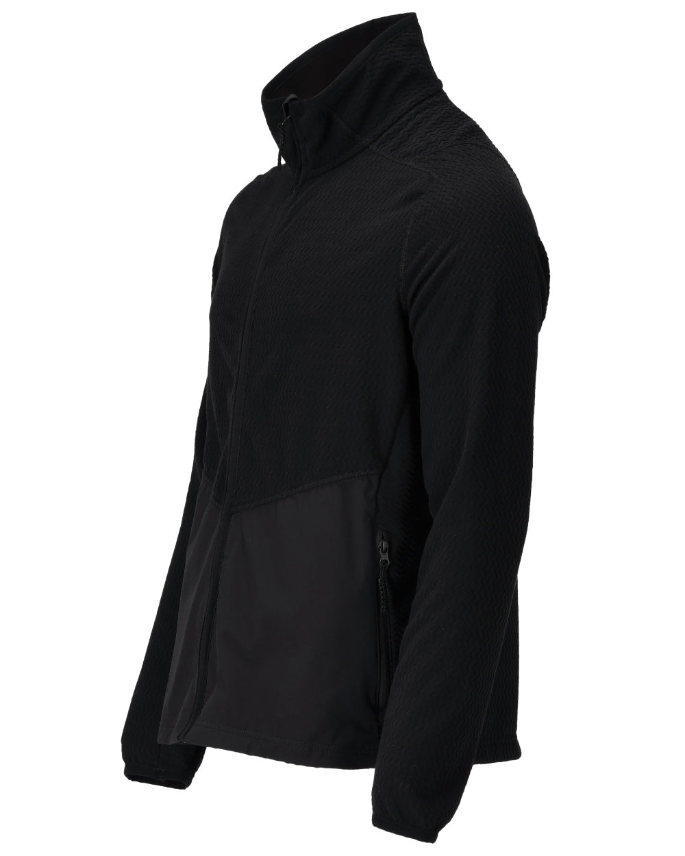 Black Coloured Mascot Workwear Mens Customized Microfleece Jumper With Zipper on white background