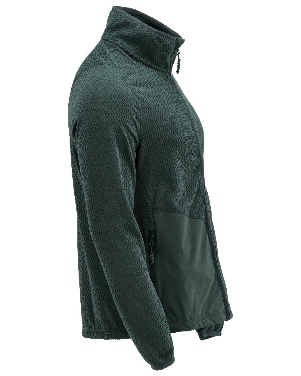 Forest Green Coloured Mascot Workwear Mens Customized Microfleece Jumper With Zipper on white background