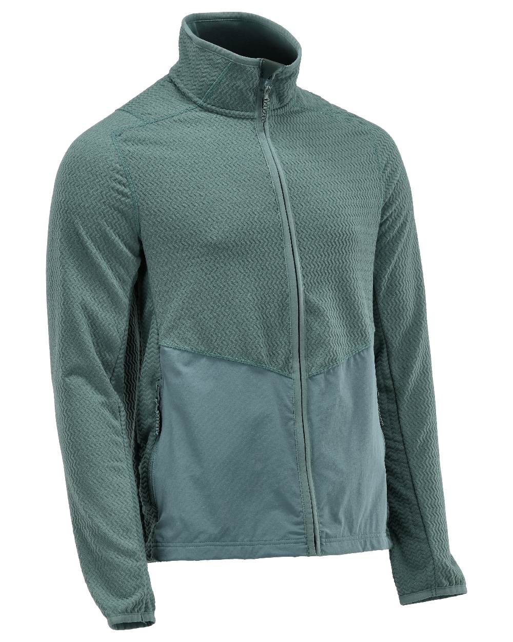 Light Forest Green Coloured Mascot Workwear Mens Customized Microfleece Jumper With Zipper on white background