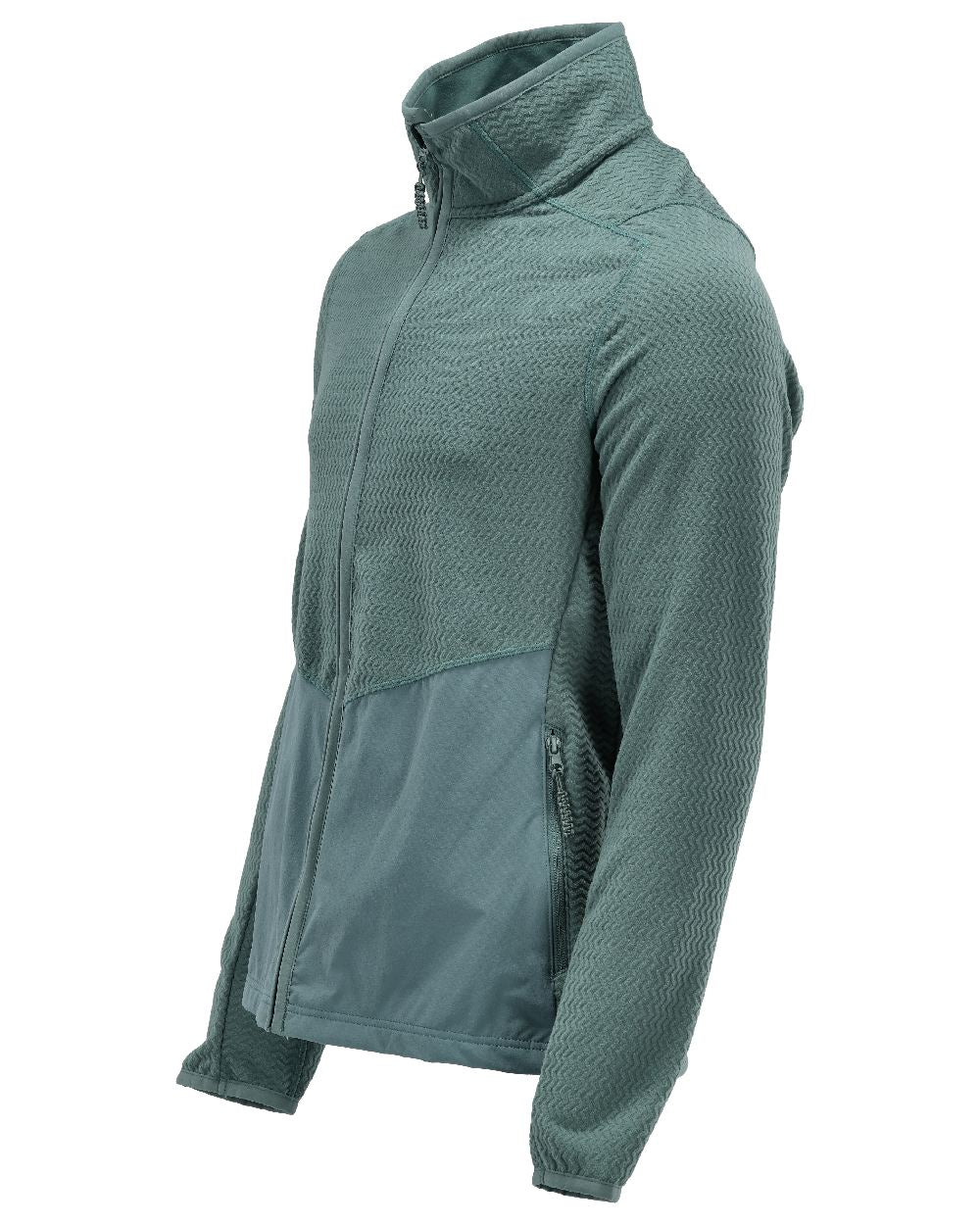 Light Forest Green Coloured Mascot Workwear Mens Customized Microfleece Jumper With Zipper on white background
