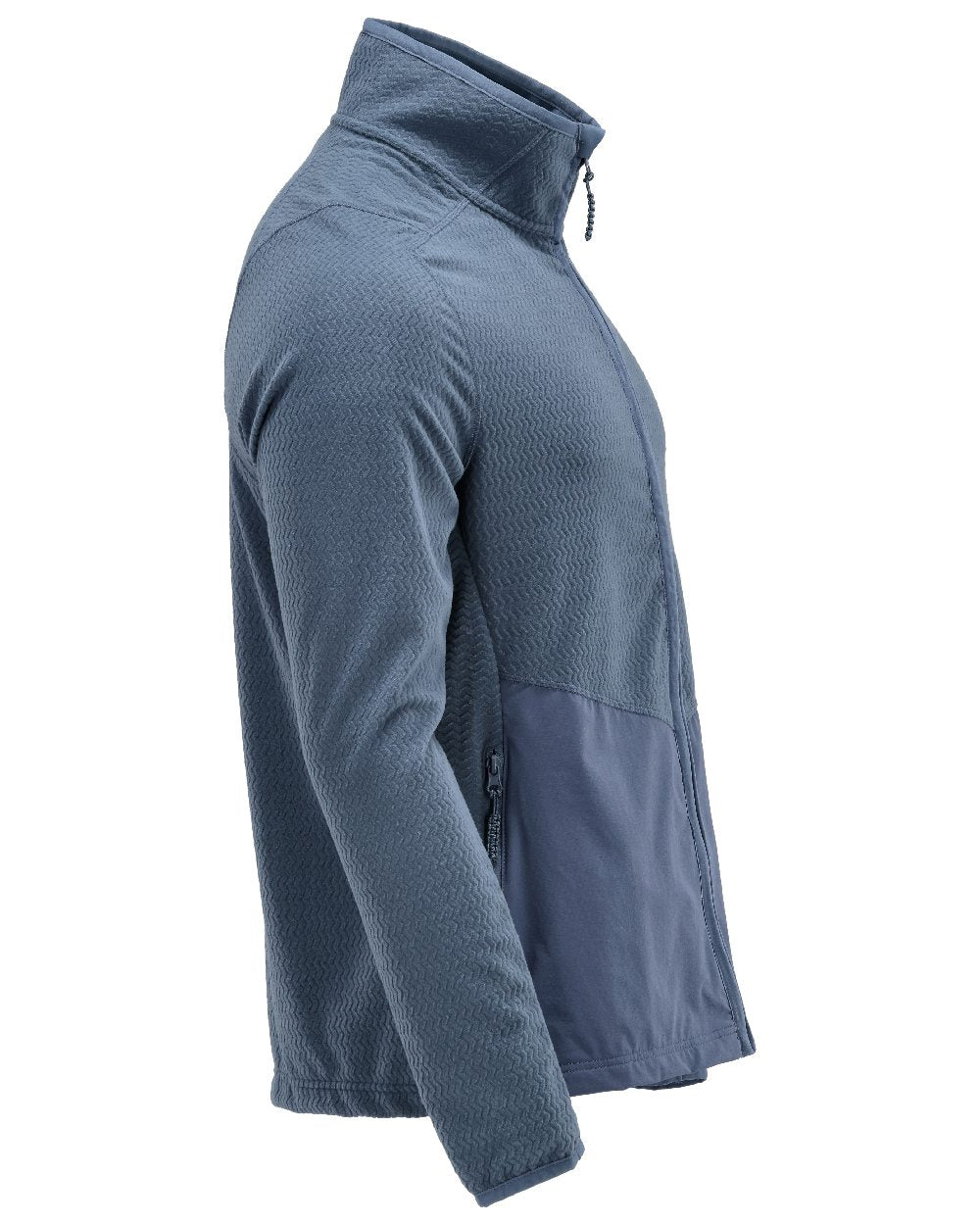 Stone Blue Coloured Mascot Workwear Mens Customized Microfleece Jumper With Zipper on white background