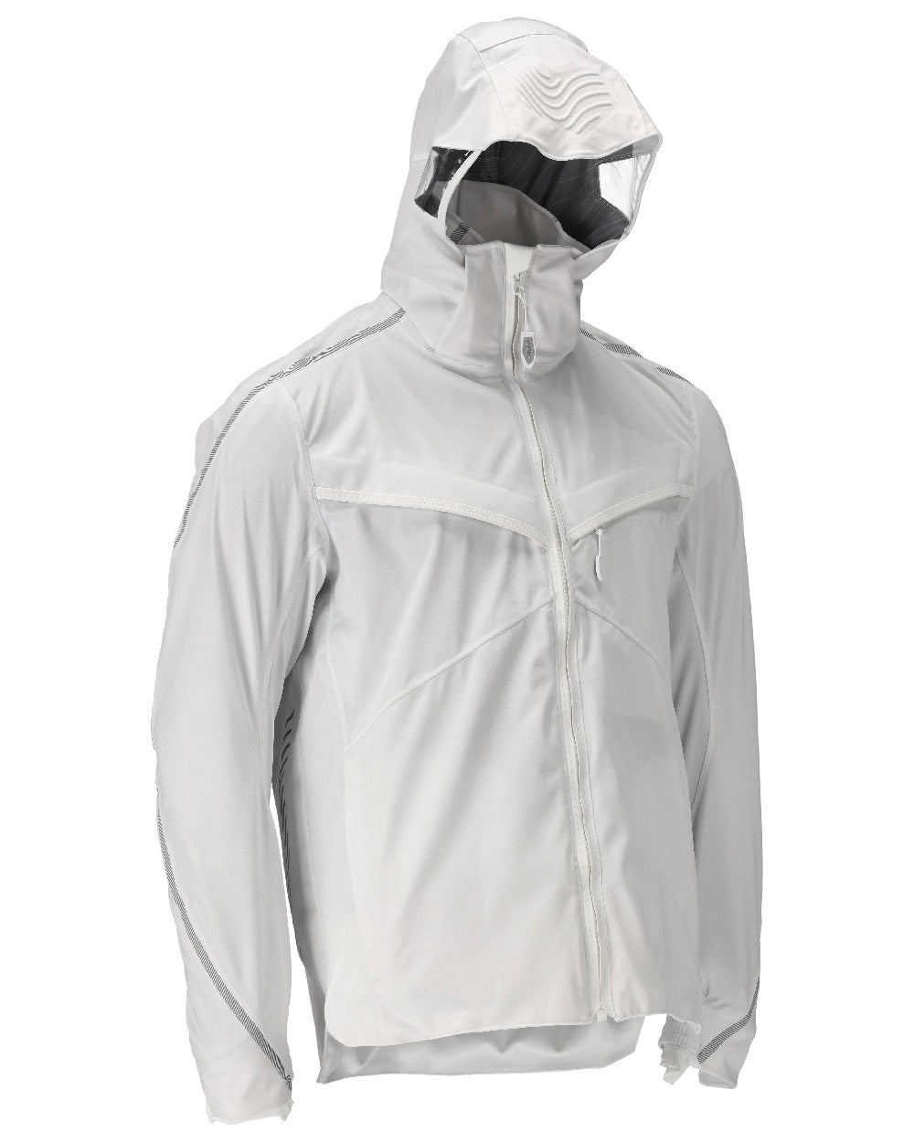 White Coloured Mascot Workwear Mens Customized Outer Shell Jacket on white background