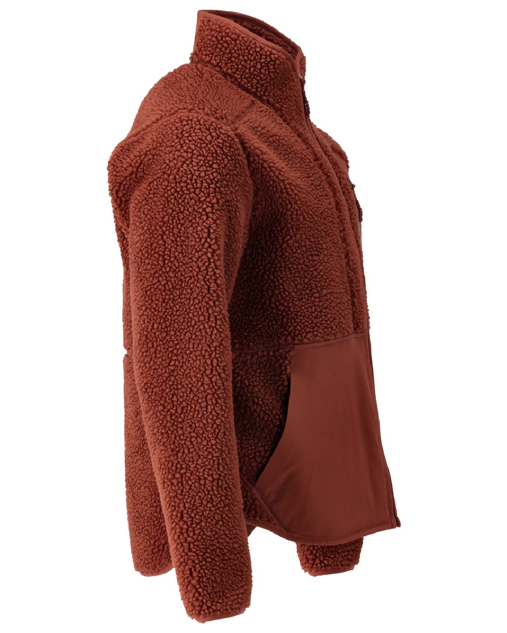Autumn Red Coloured Mascot Workwear Mens Customized Pile Jacket With Zipper on white background