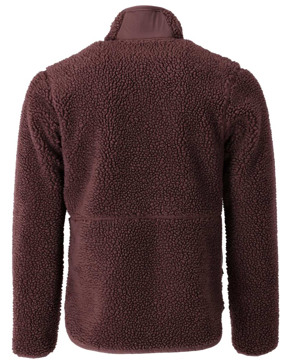 Bordeaux Coloured Mascot Workwear Mens Customized Pile Jacket With Zipper on white background