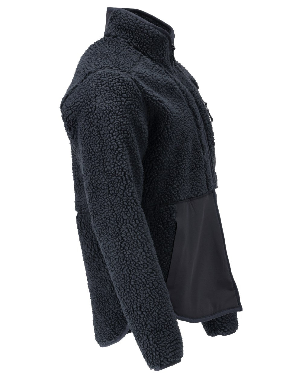 Dark Navy Coloured Mascot Workwear Mens Customized Pile Jacket With Zipper on white background
