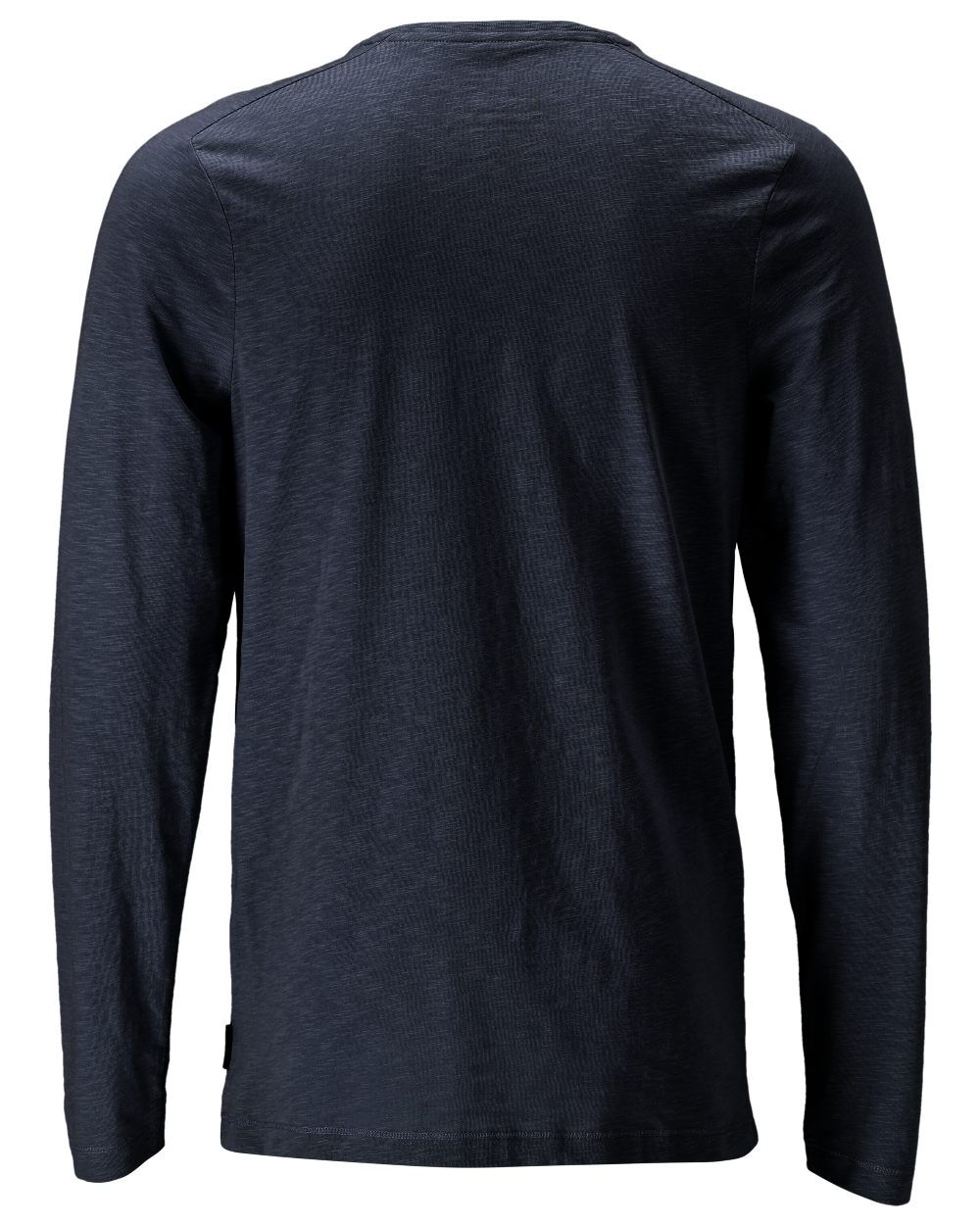 Dark Navy Coloured Mascot Workwear Mens Customized Premium Long Sleeved T-Shirt on white background