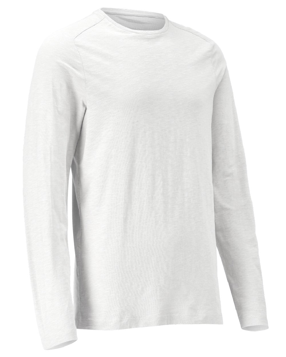 White Coloured Mascot Workwear Mens Customized Premium Long Sleeved T-Shirt on white background