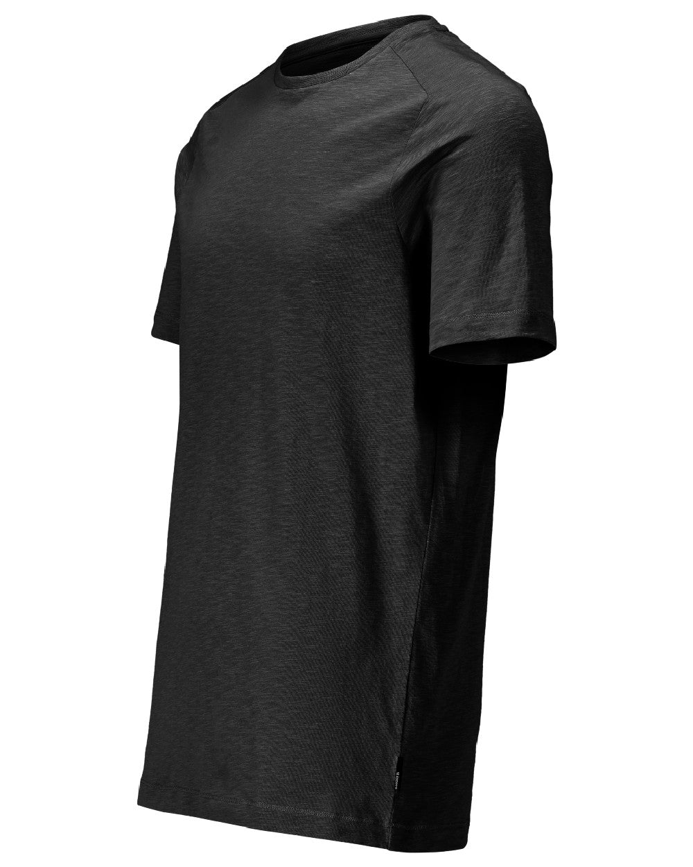 Black Coloured Mascot Workwear Mens Customized Premium Short Sleeve T-Shirt on white background