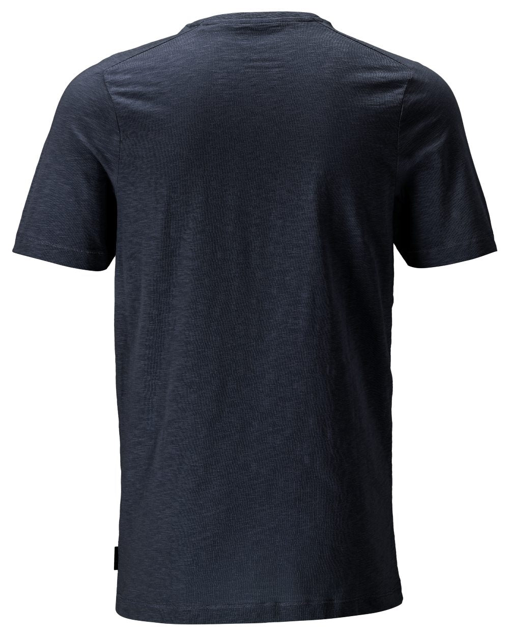 Dark Navy Coloured Mascot Workwear Mens Customized Premium Short Sleeve T-Shirt on white background