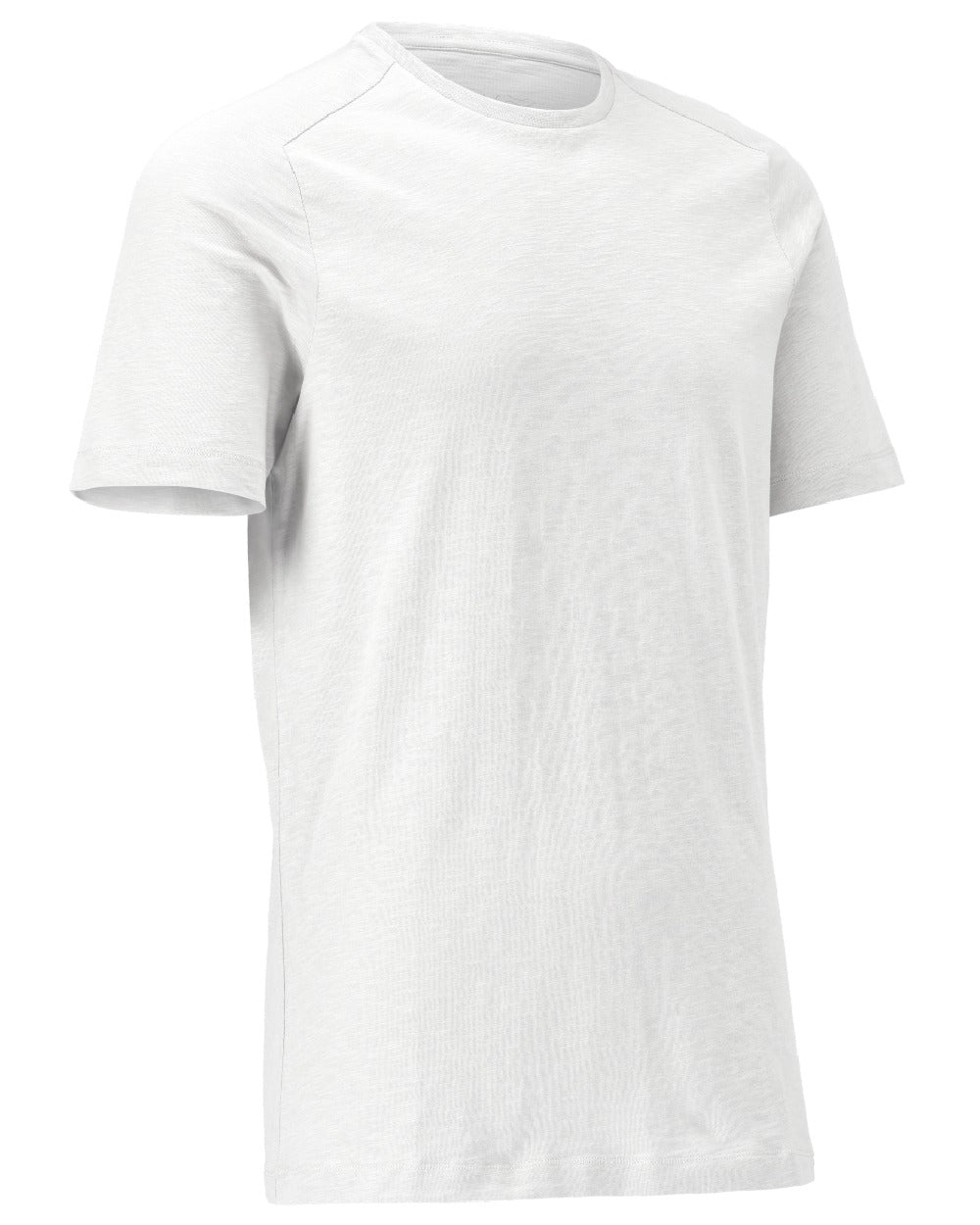 White Coloured Mascot Workwear Mens Customized Premium Short Sleeve T-Shirt on white background