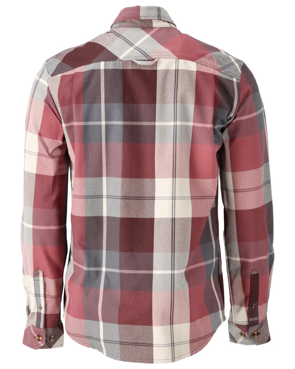 Bordeaux Checked Checked Coloured Mascot Workwear Mens Customized Shirt on white background
