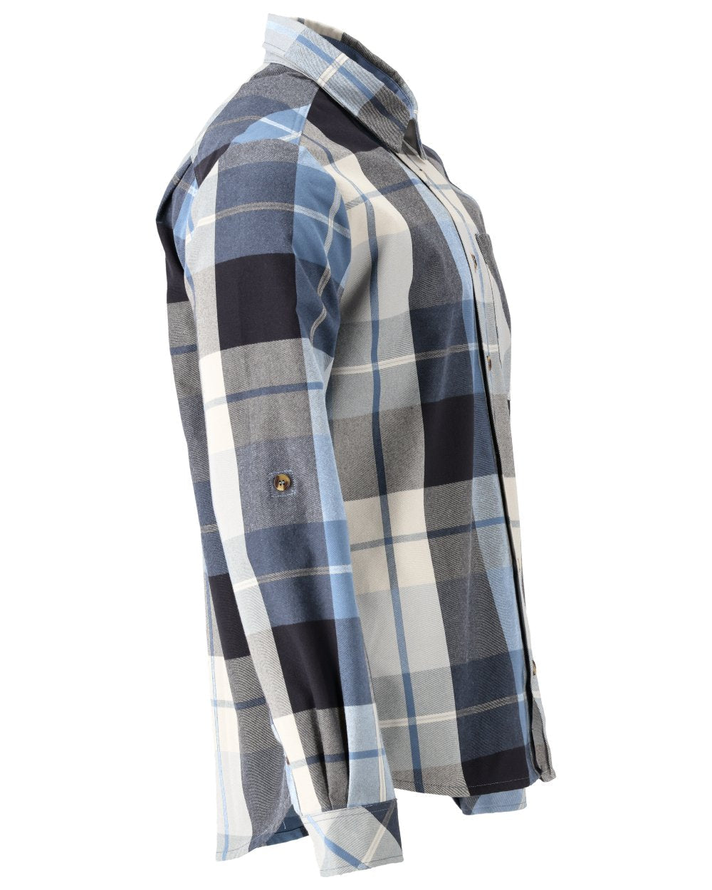 Dark Navy Checked Coloured Mascot Workwear Mens Customized Shirt on white background