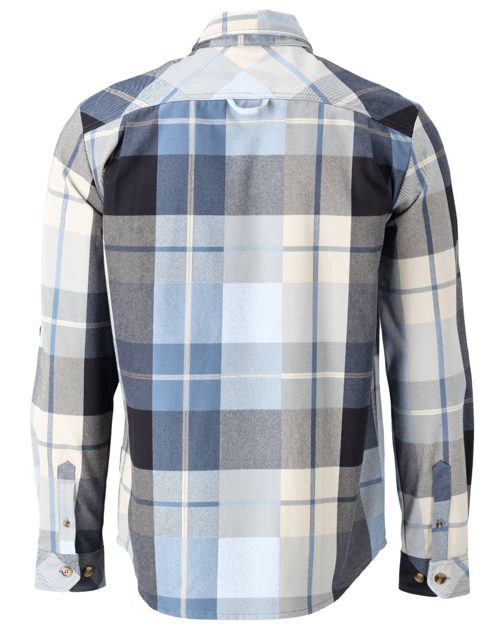 Dark Navy Checked Coloured Mascot Workwear Mens Customized Shirt on white background