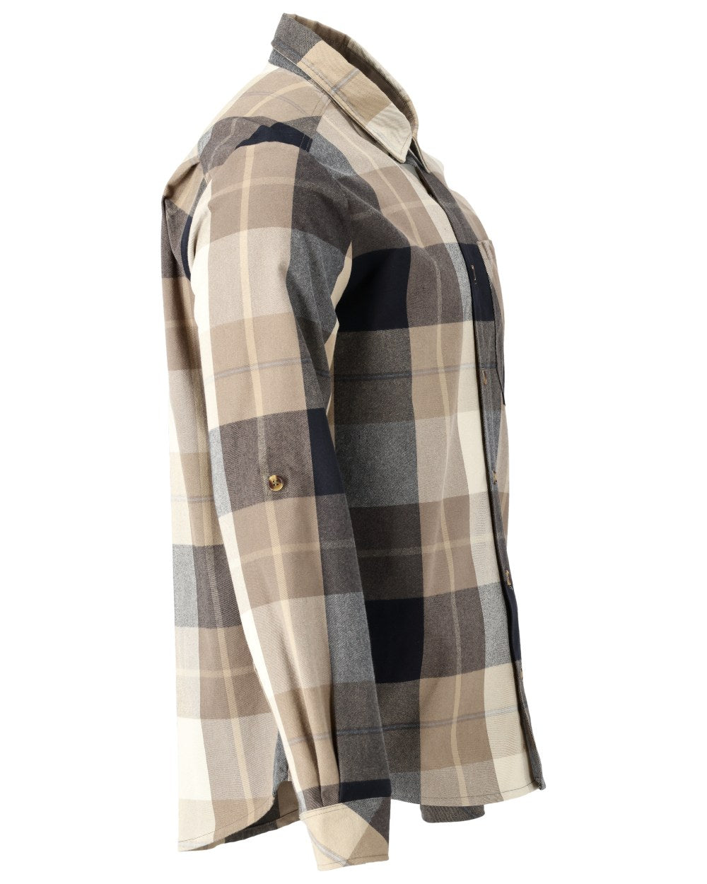 Dark Sand Checked Coloured Mascot Workwear Mens Customized Shirt on white background