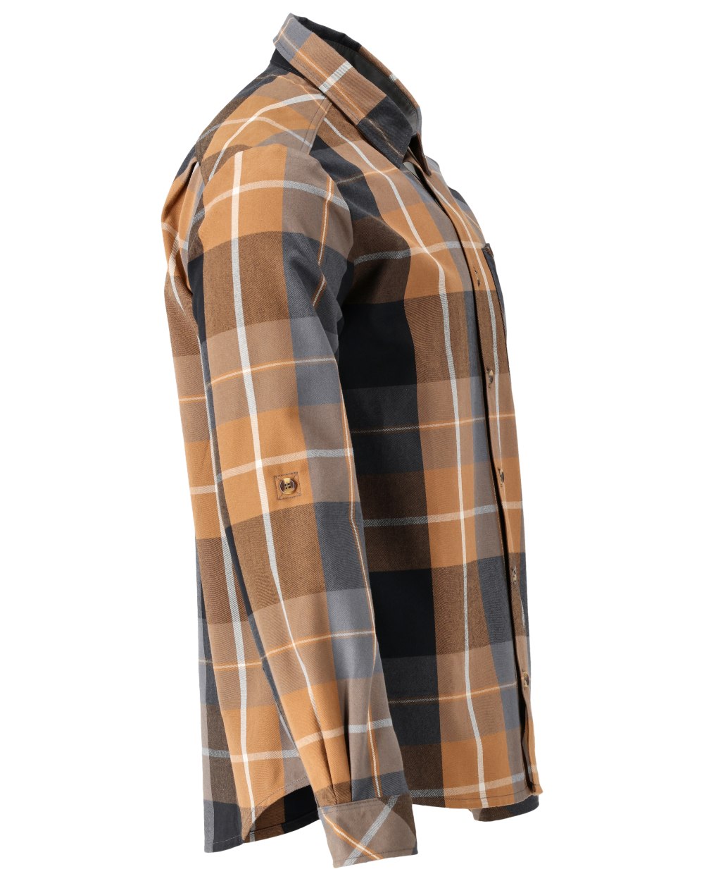 Nut Brown Checked Coloured Mascot Workwear Mens Customized Shirt on white background