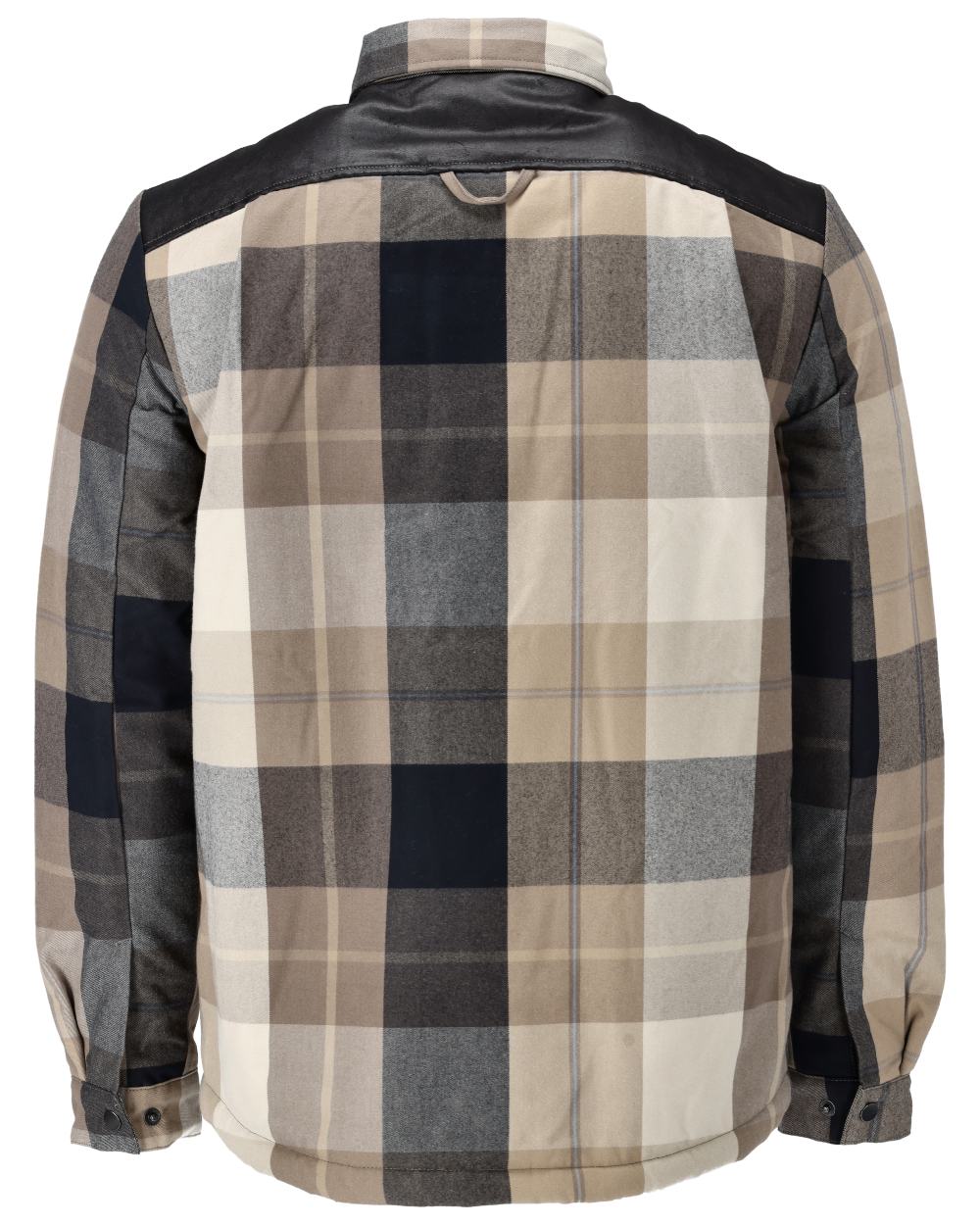 Dark Sand Checked Coloured Mascot Workwear Mens Customized Shirt With Pile Lining on white background