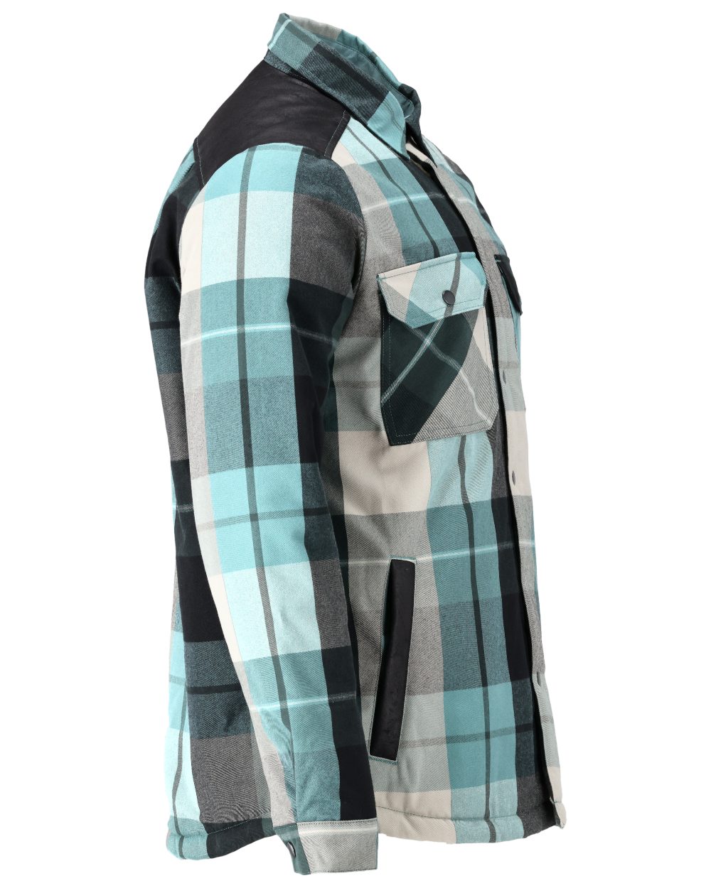 Forest Green Checked Coloured Mascot Workwear Mens Customized Shirt With Pile Lining on white background