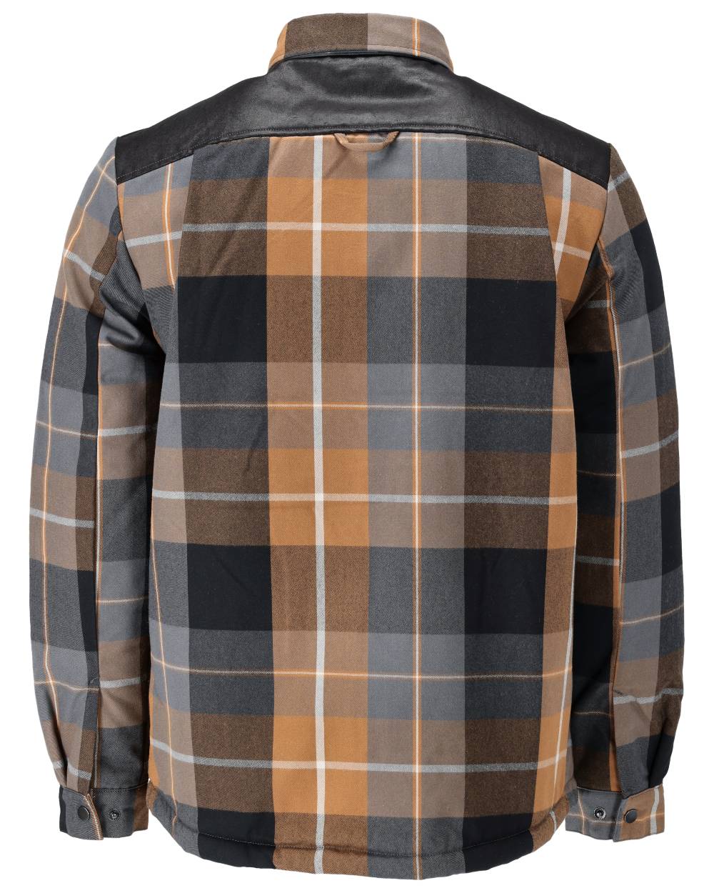 Nut Brown Checked Coloured Mascot Workwear Mens Customized Shirt With Pile Lining on white background