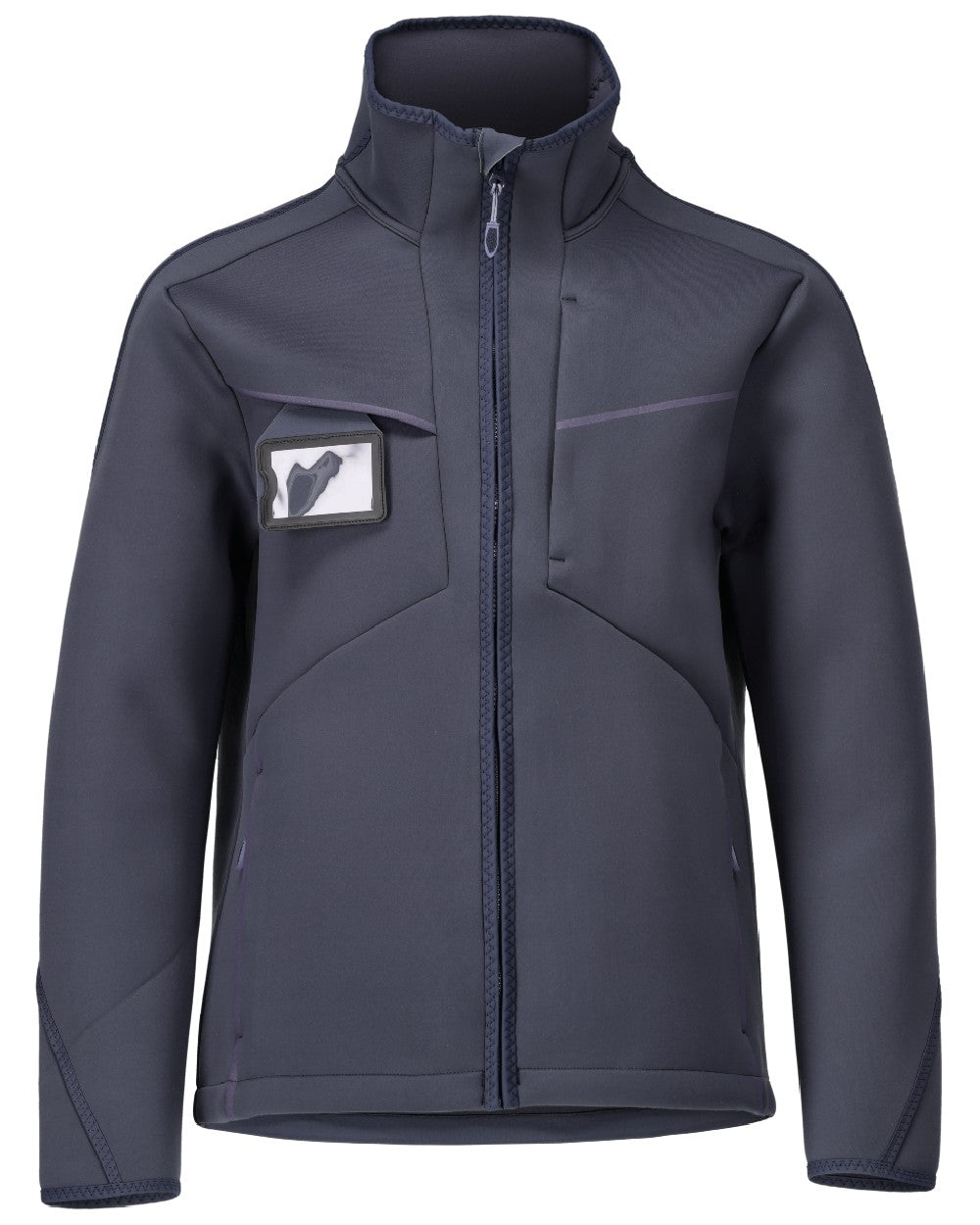 Dark Navy Coloured Mascot Workwear Mens Customized Softshell Jacket on white background