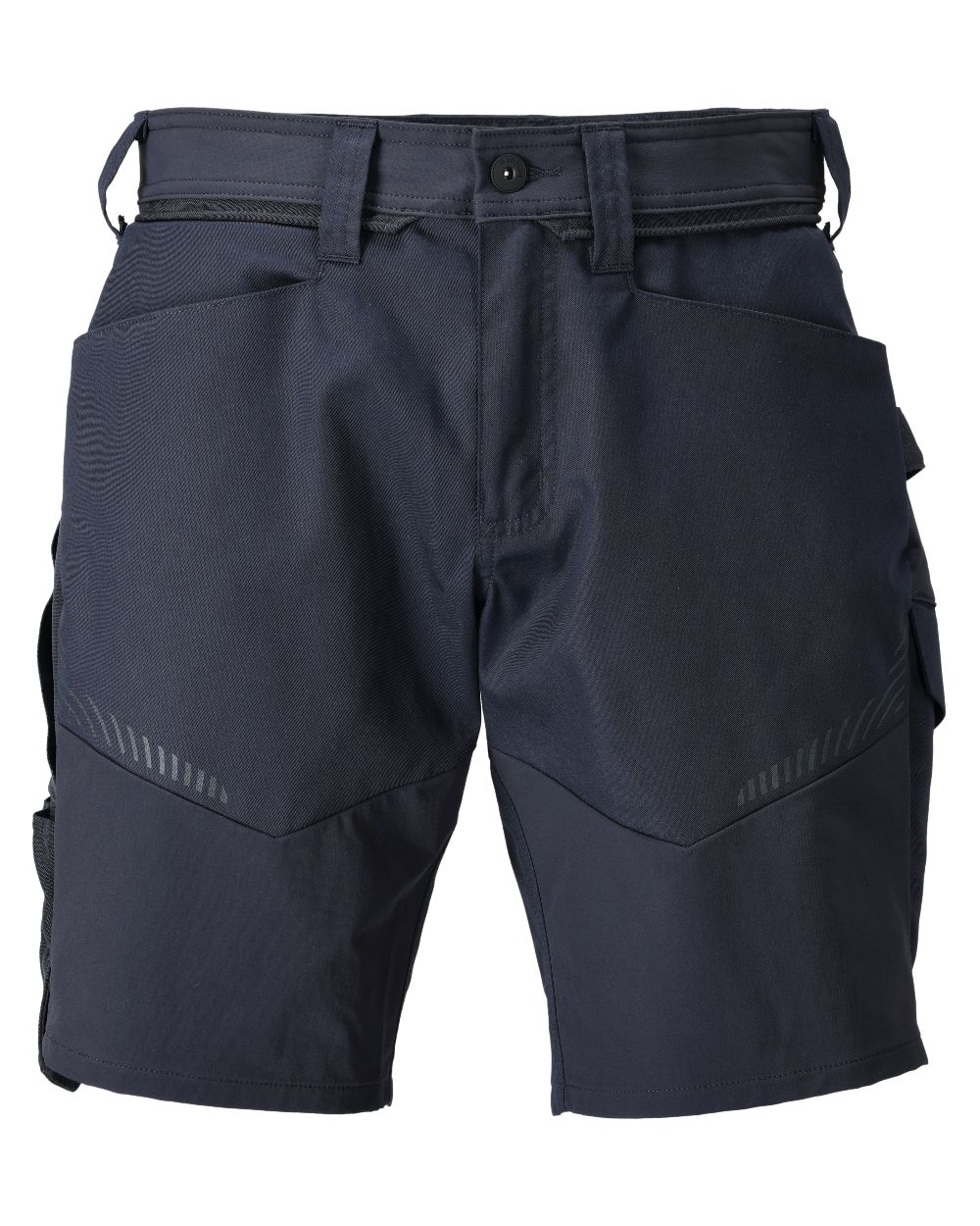 Dark Navy Coloured Mascot Workwear Mens Customized Stretch Zones Shorts on white background