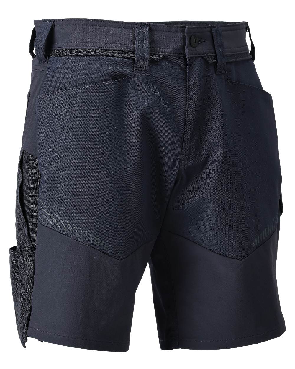 Dark Navy Coloured Mascot Workwear Mens Customized Stretch Zones Shorts on white background