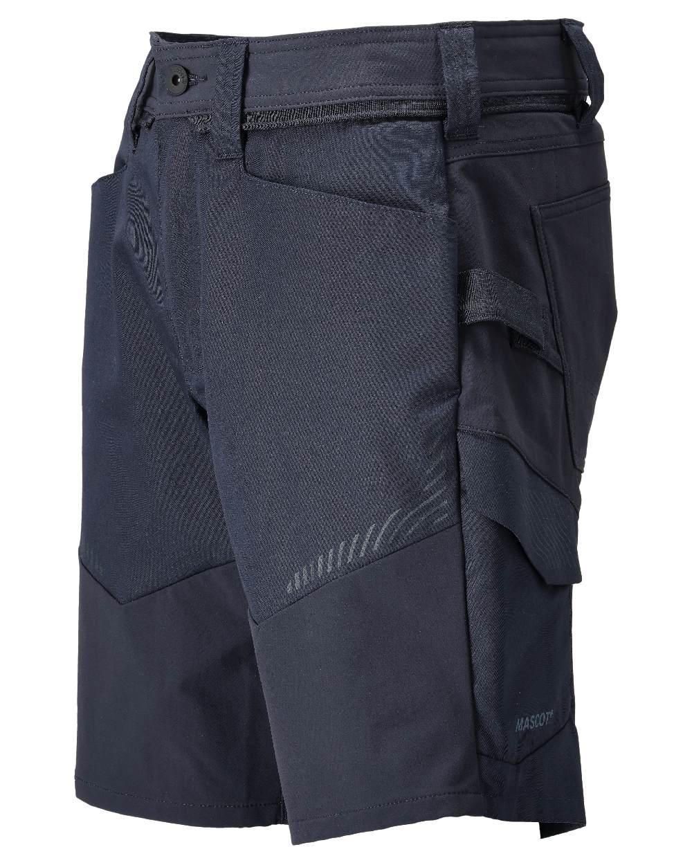 Dark Navy Coloured Mascot Workwear Mens Customized Stretch Zones Shorts on white background