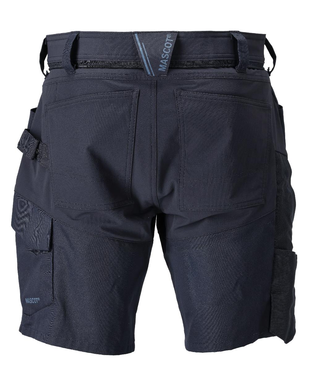 Dark Navy Coloured Mascot Workwear Mens Customized Stretch Zones Shorts on white background